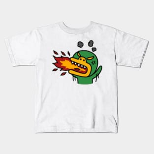 KakaoTalk Friends Tube Green Monster (Fire Breathing) Kids T-Shirt